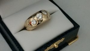 14k Yellow Gold and Diamond Scatter Ring
