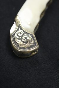 Handle of Damascus Knife Detail