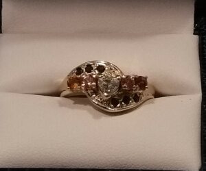 Diamond Heart 14k Gold Hand Made Mothers Ring by Jeff Loehr