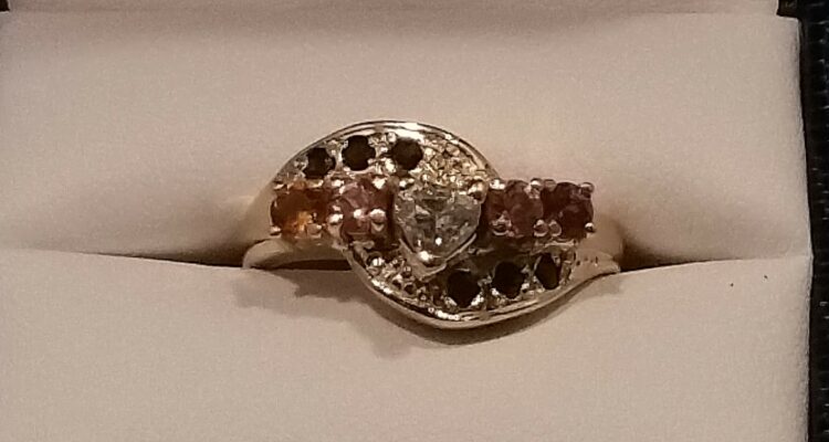 Diamond Heart 14k Gold Hand Made Mothers Ring by Jeff Loehr