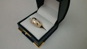 14k Yellow Gold and Diamond Scatter Ring