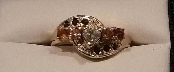 Diamond Heart 14k Gold Hand Made Mothers Ring by Jeff Loehr