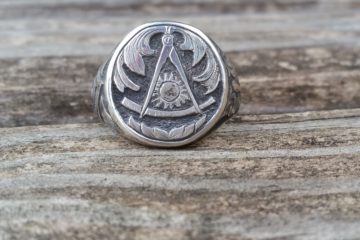 Hand Engraved Past Masters Masonic Ring by Jeff Loehr