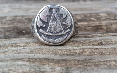 Hand Engraved Past Masters Masonic Ring by Jeff Loehr